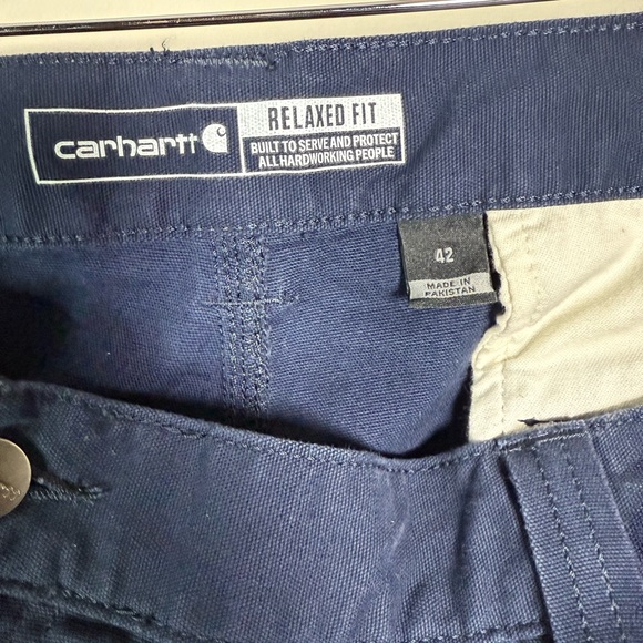 Carhartt Carpenter Cargo Work Shorts Mens Size 42 Navy Blue Original‎ Fit - Picture 2 of 3